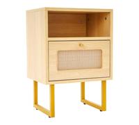 TRDEWR Table De Chevet Compacte avec Tiroir Armoire Rangement for Chambre À Coucher Une ExéCution SoignéE(Natural Wood Color)