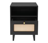 TRDEWR Table De Chevet Compacte avec Tiroir Armoire Rangement for Chambre À Coucher Une ExéCution SoignéE(Black)