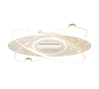 TRDEWR Ventilateur De Plafond For Salon, Projection Ciel Étoilé, Style Nordique Simple, Lampe Sans Feuilles Bons effets de lumière et d'ombre(Golden)