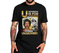 TRdUaNGS U is for Unabomber T-Shirt Retro Ted Kaczynski O-Neck 100% Cotton Casual T Shirts Black L