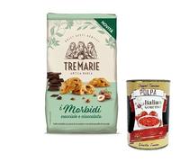 Tre Marie Biscotti i Morbidi Nocciole e Cioccolato, biscuits avec gouttes de chocolat et noisettes croquantes 300 g + Italian Gourmet Polpa di Pomodoro boîte de 400 g