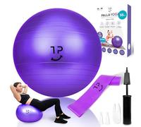 Tre Puri® Yoga, Ballon Pilates - 55 CM Boule avec Yoga Accessoires Marque Italienne - Utile pour faire du fitness à la maison et des Abdominaux - Hommage Bande élastique et E-Book (Conseils pour vous)