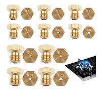 TREABEAR 10Pcs Gicleur Gaz Butane, Gicleur Gaz De Ville, 2×0.5mm, 2×0.87mm, 2×1.02mm, 4×0.7mm Gicleur Gaz Bouteille Universel pour Bruleur Gaz Gaziniere Gaz, Cuisiniere Gaz Four Gaz