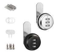 TREABEAR 2PCS Serrure Boite Aux Lettres 20mm, à Code 3 Chiffres, Placard, Porte Intérieure Argent Et Noir, Meuble, Code pour Barillet Tiroir
