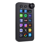 Treaslin N1 3-in-1 Stream Controller Deck,Professional Macro Keypad with 15 Animated LCD Keys,Knob&Display,Doubles as Numpad&Calculator for Streaming&Productivity(Win10+/Mac14.0+)-Black