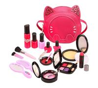 Treastic Makeup Kit - Princess Beauty Toy, Glam Vanity Set | Cartoon Cosmetic Play Box, palette de rouge à lèvres facile à transporter, étui de maquillage de rôle, vernis à ongles en sécurité pour enf