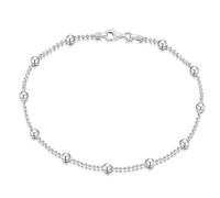 Treasure Bay Bracelet Boules en Argent 925 - Bracelet Chaîne Perles Italienne - Largeur 4mm/1,2mm - Longueurs 17,5cm à 19,5cm (18.5Cm)