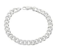 Treasure Bay Bracelet gourmette pour homme en argent sterling 925 massif 8,2 mm de largeur disponible en 19,5 cm, 21 cm et 22 cm, 19.5 cm, Argent sterling