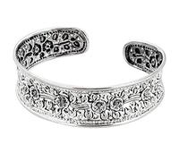 Treasure Bay Bracelet jonc en argent fleuri pour femme, bracelet manchette en argent sterling de 17 mm pour femmes et filles…
