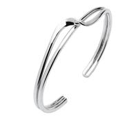 Treasure Bay Bracelet jonc en argent sterling 925 pour femme en style tressé en argent massif 925, taille unique (argent)