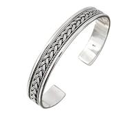 Treasure Bay Bracelet jonc en argent sterling 925 pour homme et femme | Bracelet manchette celtique tressé ouvert taille réglable