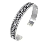 Treasure Bay Bracelet jonc en argent sterling 925 pour homme et femme | Bracelet manchette celtique tressé ouvert taille réglable