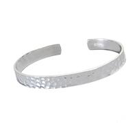 Treasure Bay Bracelet jonc ouvert en argent massif 925 martelé pour femme, cadeau pour elle, taille unique, Argent, Sans_pierre