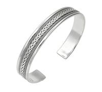 Treasure Bay Bracelet tressé en argent sterling 925 massif réglable pour homme et femme, taille unique, Argent sterling