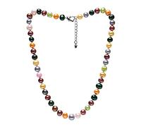 Treasure Bay Collier de perles multicolores pour femmes | Collier de perles d'eau douce de 8-9mm pour femmes et filles 44cm plus 4cm d'extension de chaîne