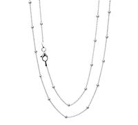 Treasure Bay Collier en argent pour femme - Collier chaîne en argent sterling 925, collier d'empilage de couches Anchor Trace Chain Ball Beaded Chain Necklace (40)