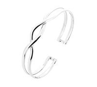 Treasure Bay Magnifique bracelet jonc en argent sterling 925 fabriqué à la main pour femme, 16,5 cm (argent)