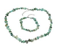 Treasure Bay Magnifique ensemble collier et bracelet en turquoise bleue naturelle, pierre précieuse saphir jade pour femmes et filles, Pierre précieuse