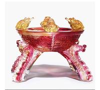 Treasure Bowl Lucky Cornucopia Town House Toad Glass Crafts Feng Shui Fortune Desk Decoration Opening Counter Gift Home Entrance Decoration Collection Artisanat, Crafts Exquis Multicolores