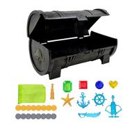Treasure Box - ABS | Children's Summer Beach Diving DIY Excavation Kit | Pirate Pirate for Birthday Halloween Gemstone Discovery and Imaginative Play