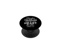 Treasure Heart Scripture Bible Verse Prière Dieu Matthieu 6:21 PopSockets PopGrip Adhésif