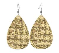 Treasure Labyrinthe Boucles d'oreilles en cuir en forme de larme pour décoration de vêtements, adaptées pour les fêtes, les vacances et la vie quotidienne