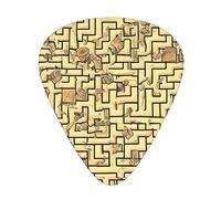 Treasure Labyrinthe Lot de 12 médiators fins moyens lourds pour guitare acoustique, basse, guitare électrique