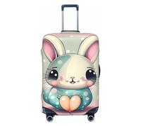 Treasure Maze Housse de bagage de voyage lavable et résistante aux rayures pour bagages de 45,7 à 81,3 cm, Lapin de dessin animé rose, M