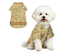 Treasure Maze M Chemise hawaïenne pour petits chiens - Tenue d'été mignonne pour la plage pour chiot - Vêtement doux et respirant avec boutons