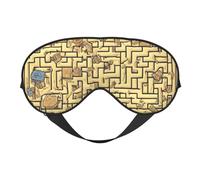 Treasure Maze Masque doux pour les yeux Unisexe Confortable et respirant Convient pour le repos quotidien Aide à entrer rapidement dans un sommeil profond.