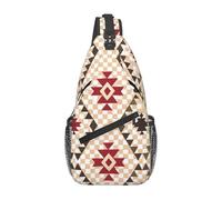 Treasure Maze Sac de poitrine à bandoulière pour homme - Design double poche, unisexe, adapté pour la course à pied, les voyages, Vecteur géométrique, Taille unique