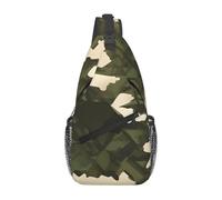 Treasure Maze Sac de poitrine à bandoulière pour homme - Design double poche, unisexe, adapté pour la course à pied, les voyages, Camouflage (Army), Taille unique