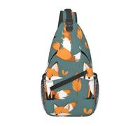 Treasure Maze Sac de poitrine à bandoulière pour homme - Design double poche, unisexe, adapté pour la course à pied, les voyages, Renard jaune., Taille unique