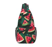 Treasure Maze Sac de poitrine à bandoulière pour homme - Design double poche, unisexe, adapté pour la course à pied, les voyages, Pastèque de rêve, Taille unique