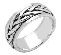 TreasureBay Bague tressée en argent sterling 925 massif 8 mm, Argent sterling