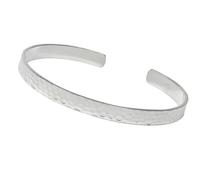 TreasureBay Bracelet jonc pour femme en argent sterling 925 massif effet martelé 5 mm