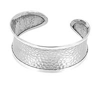 TreasureBay Bracelet manchette en argent sterling 925 martelé pour femme