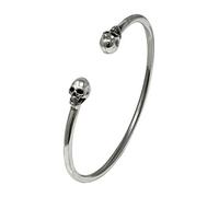 TreasureBay Bracelet unique fabriqué à la main en argent sterling 925 avec tête de mort pour femme, taille unique, Argent