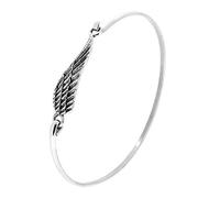 TreasureBay Magnifique bracelet jonc en argent sterling avec ailes d'ange pour femme.