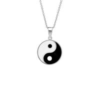 TreasureBay Magnifique petit pendentif Yin Yang en argent sterling 925 sur chaîne, Argent