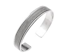 TreasureBay - TBC529 - Bracelet manchette ouvert en argent sterling 925 massif