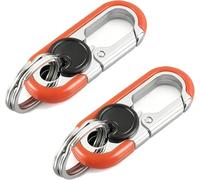 Treasureheart Porte Clef Voiture pour Volkswagen Beetle/Passat/Jetta B6-B8 | 2 Pièces Porte clé Voiture avec Mousqueton à Ressort, Anneaux Doubles et Base Rotative, Attache Pratique pour Ceinture ou Sac