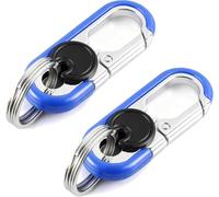 Treasureheart Porte Clef Voiture pour Volkswagen Beetle/Passat/Jetta B6-B8 | 2 Pièces Porte clé Voiture avec Mousqueton à Ressort, Anneaux Doubles et Base Rotative, Attache Pratique pour Ceinture ou Sac