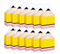 Treat Bag - Paper Back To School Candy Goodie Bags | Decorative Boxes | Decorative Styles With Functional Handle, Perfect For Classroom Use, Birthdays, Holidays, Weddings, Baby Showers