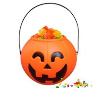 Treat Bucket - Pumpkin Bucket Trick or Treat | Halloween Portable Pumpkin Tote with Handles, Lightweight Material Container for Kids Candy Holding Decoration, 10.8x8.5cm