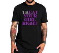 Treat Eat Your Girl Right T Shirt Funny Adult Humor Y2k Men Clothing 100% Cotton Soft O-Neck T-Shirts Size Black L