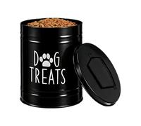 Treat Jar -Airtight Dog Food Storage Container 17x12.5cm | Food Canister Metal Organizer Bin With Handle And Lid, Pet FoodCanister For Puppy, Cat, Bird Snacks Treats, Kitchen Cabinet Countertop