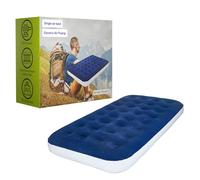 Treaton, Matelas gonflable de luxe durable de 21,6 cm avec technologie Comfort Coil et pompe haute capacité, idéal pour le camping, la maison et les voyages portables, lit double, bleu