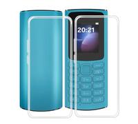 TREBAM Coque pour Nokia 105 4G 2023 (1.8 "), 2 Pièces Ultra-Mince Transparent Anti-Rayures Cover Souple TPU Bumper Silicone Housse Etui pour Nokia 105 4G 2023 - Clear + Transparent