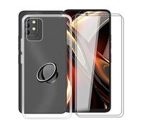 TREBAM Coque pour Umidigi A13 Pro Max 5G (6.8") avec 2 X Verre Trempé + Rotation 360 Degrés Anneau Support, Ultra-mince Transparent Antichoc Silicone Souple TPU Housse Etui pour Umidigi A13 Pro Max 5G